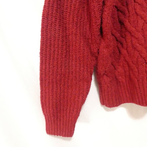 Red Cable Knit Turtleneck Sweater | xl - extra large - Picture 12 of 16